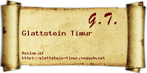Glattstein Timur névjegykártya